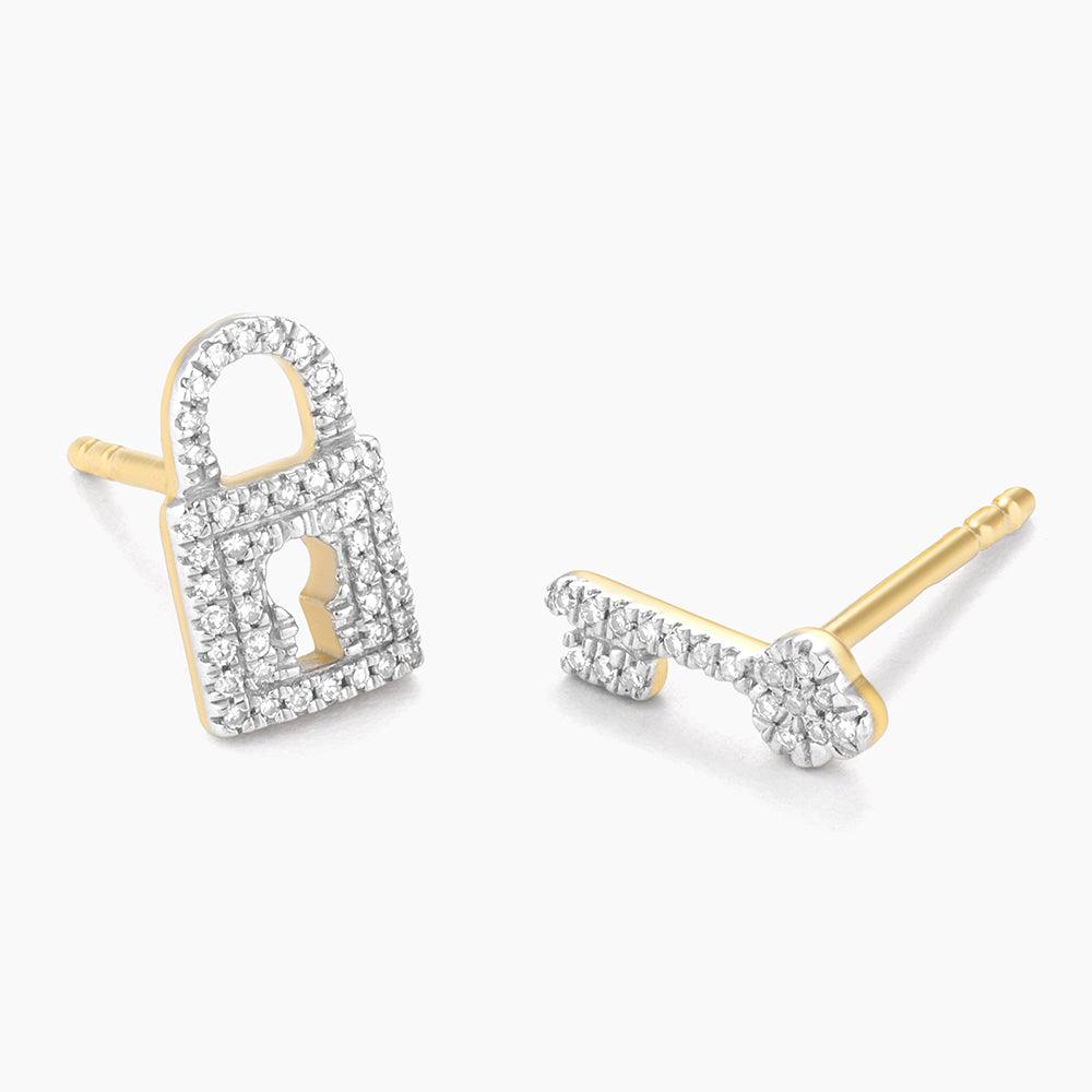 Lock and Key Stud Earrings