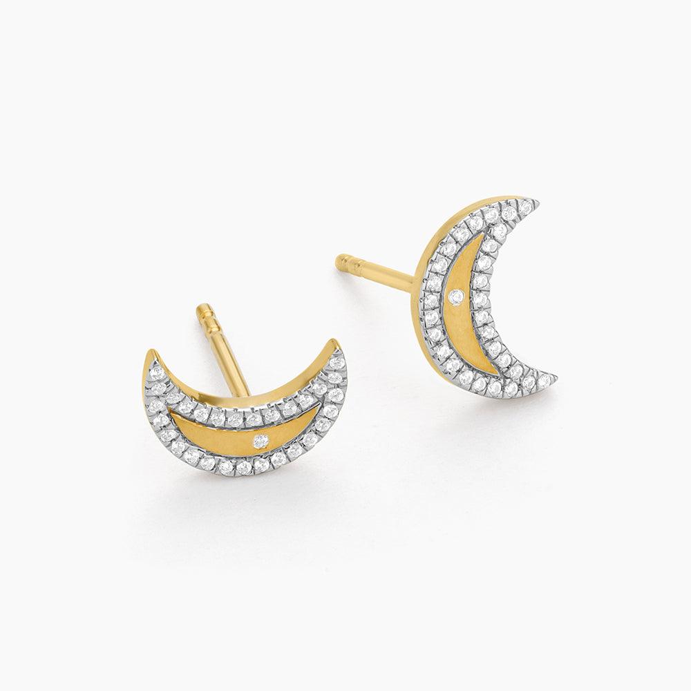 Crescent Moon Stud Earrings