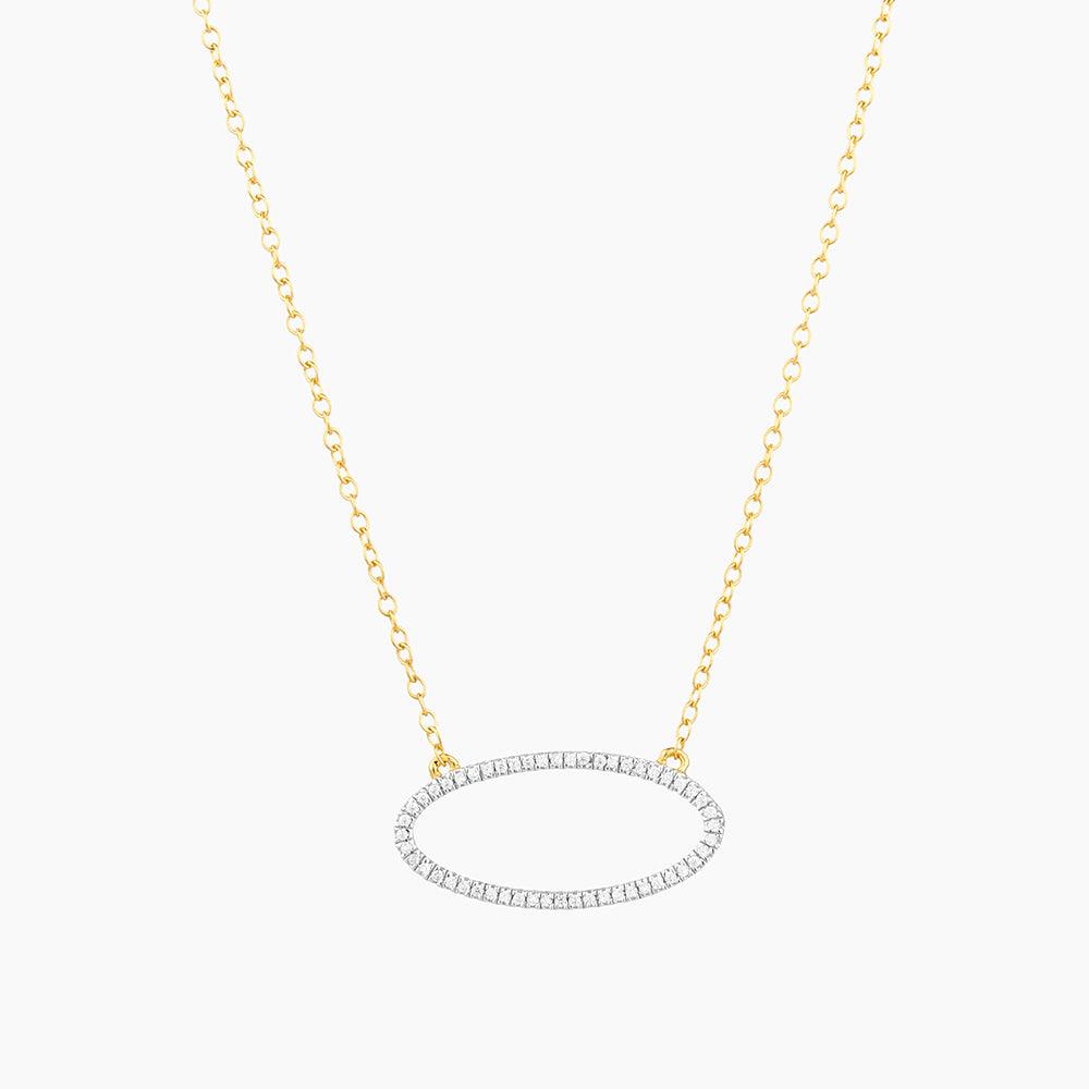 Diamond Oval Monogram Necklace