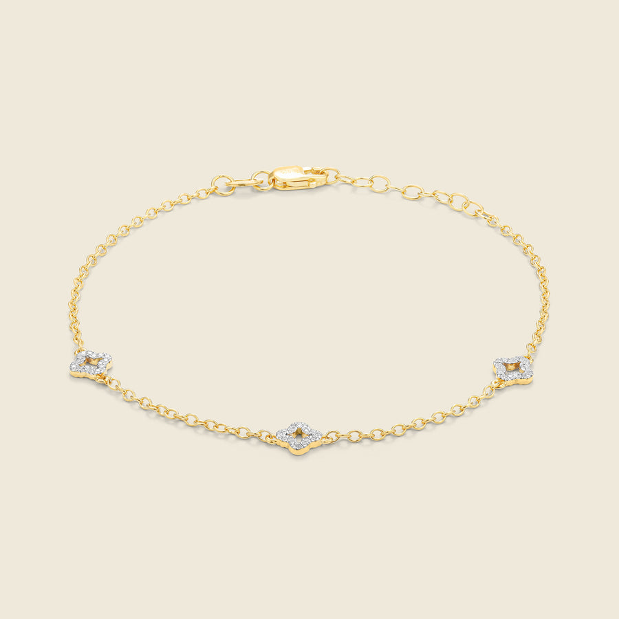 Diamond Station Chain Bracelet