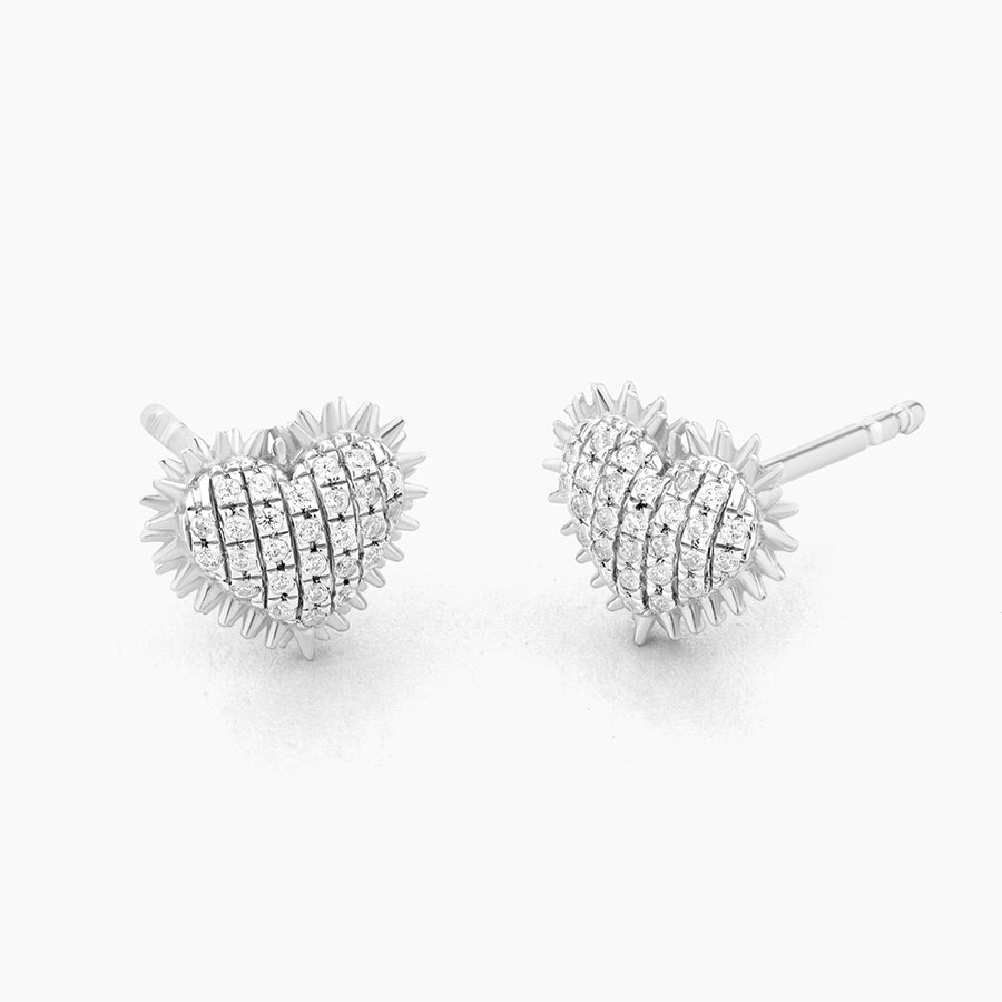 Spiked Heart Stud Earrings