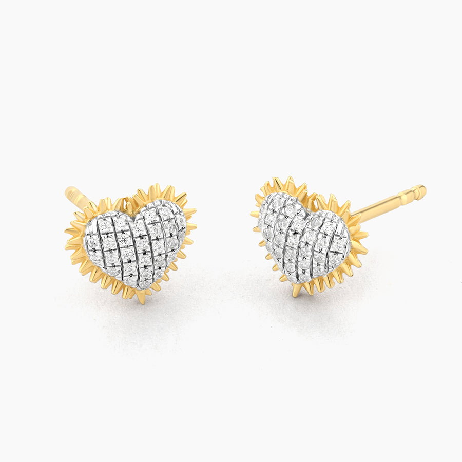 Spiked Heart Stud Earrings