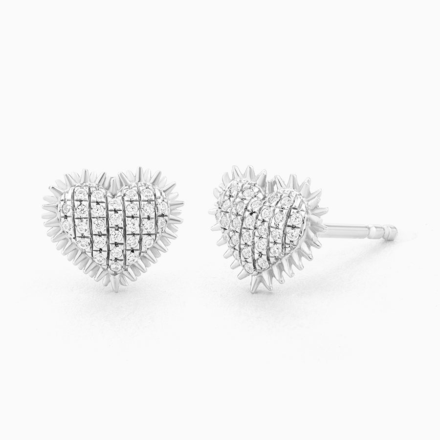 Spiked Heart Stud Earrings