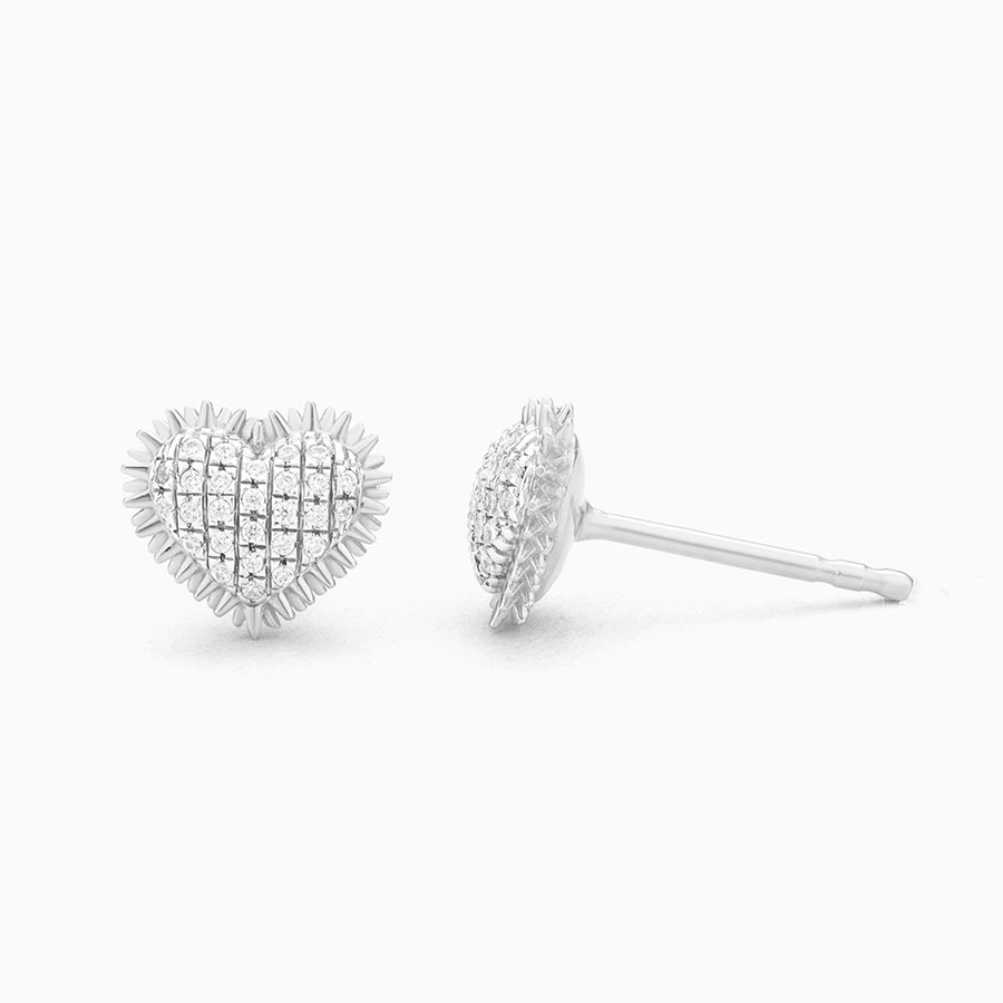 Spiked Heart Stud Earrings