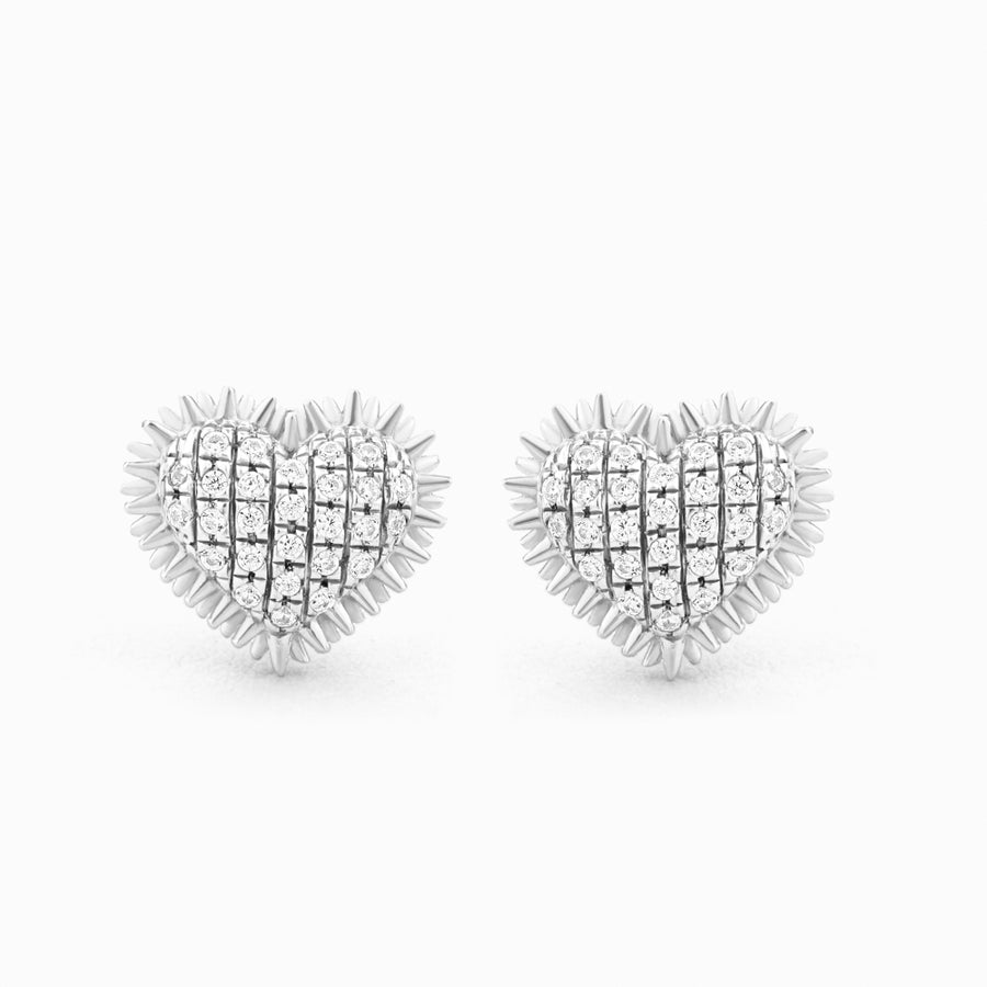 Spiked Heart Stud Earrings