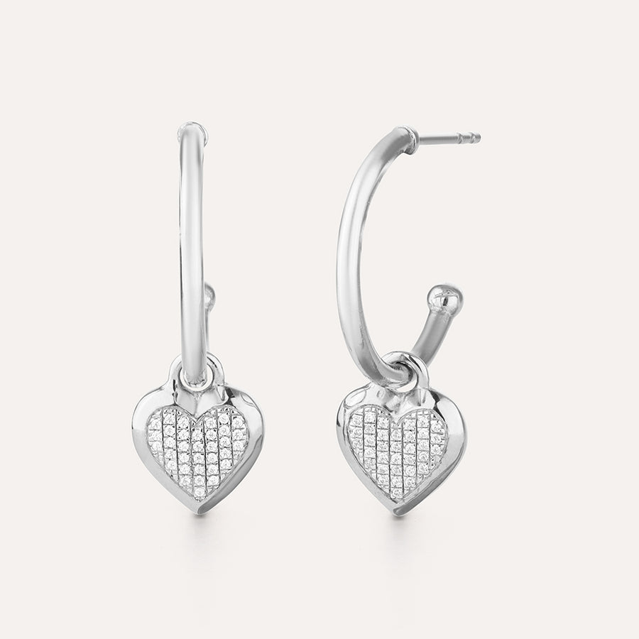 Protected Heart Hoop Earrings