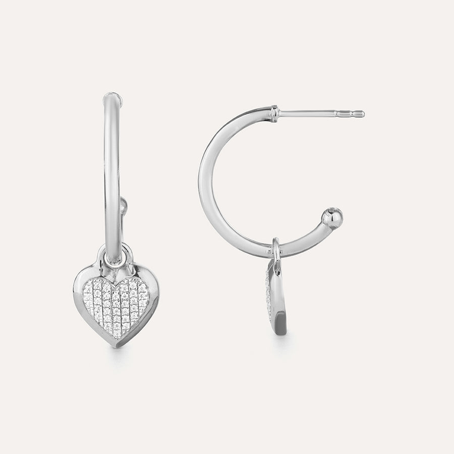 Protected Heart Hoop Earrings