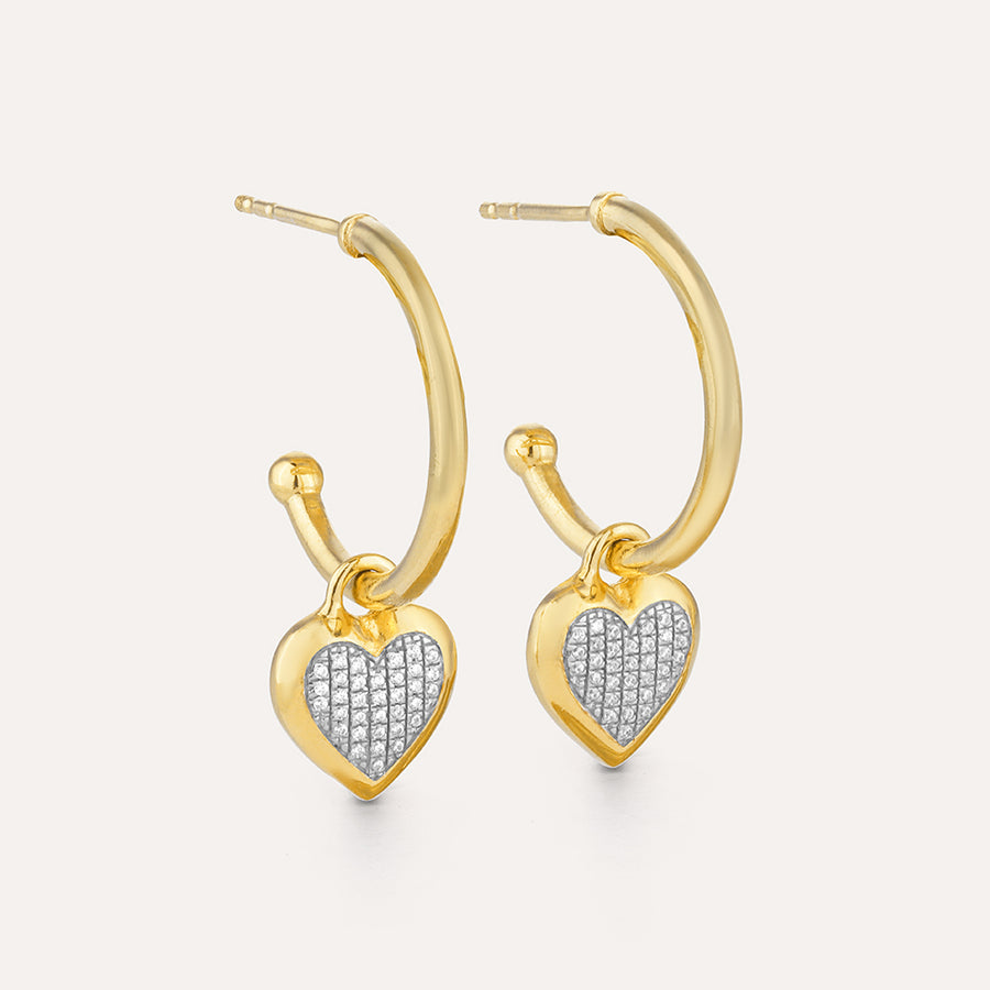 Protected Heart Hoop Earrings