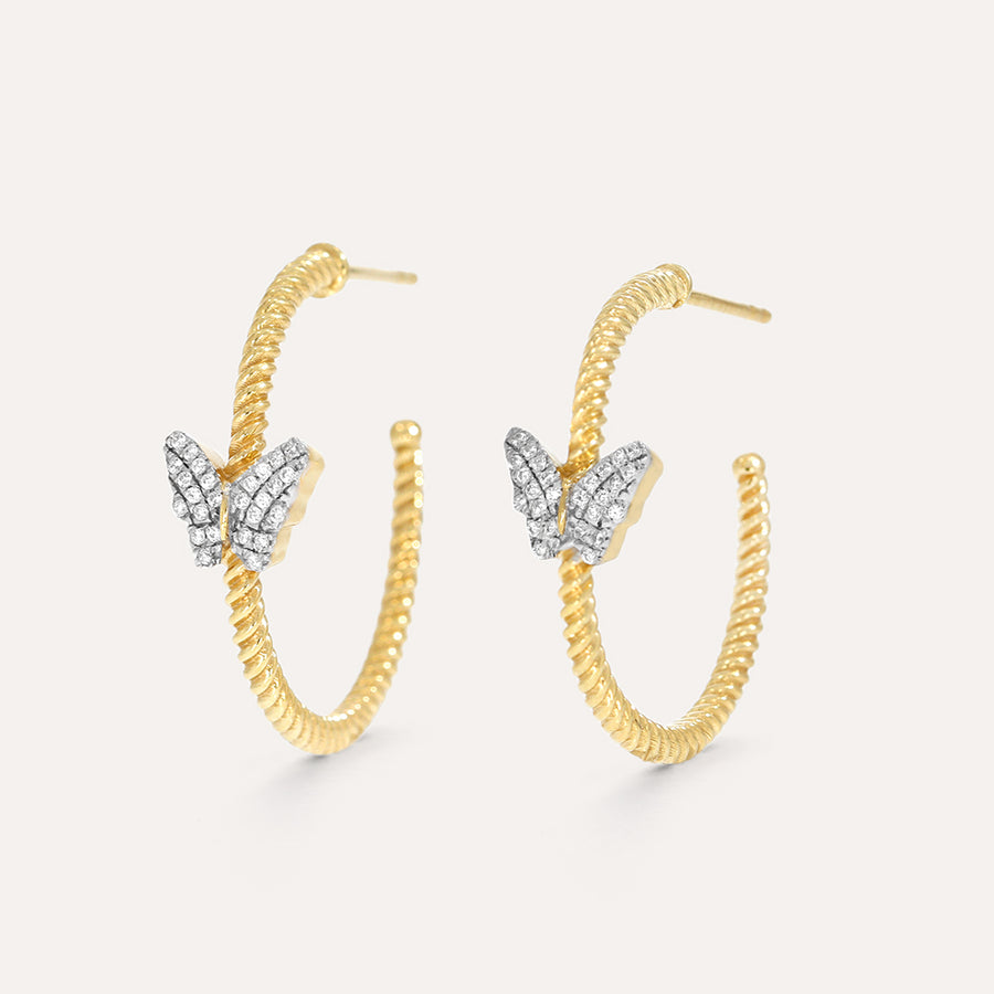 Butterfly Hoop Earrings