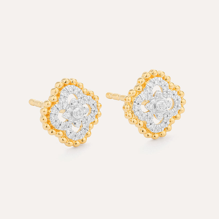 Beaded Bloom Stud Earrings