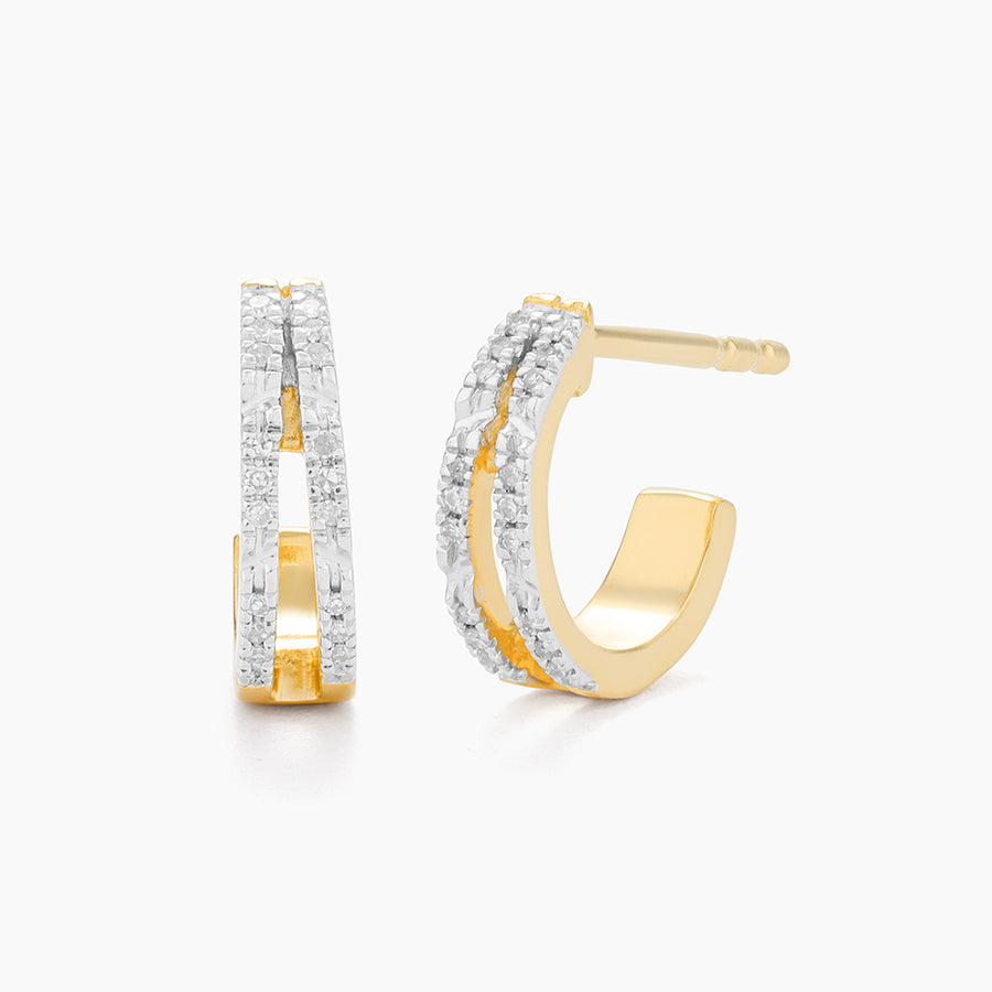 Double Bar Huggie Earrings