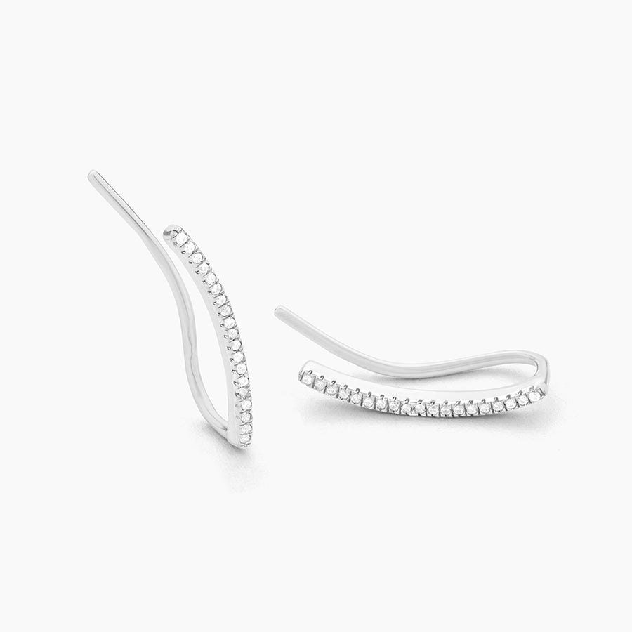 Curved Bars Ear Climber Earrings