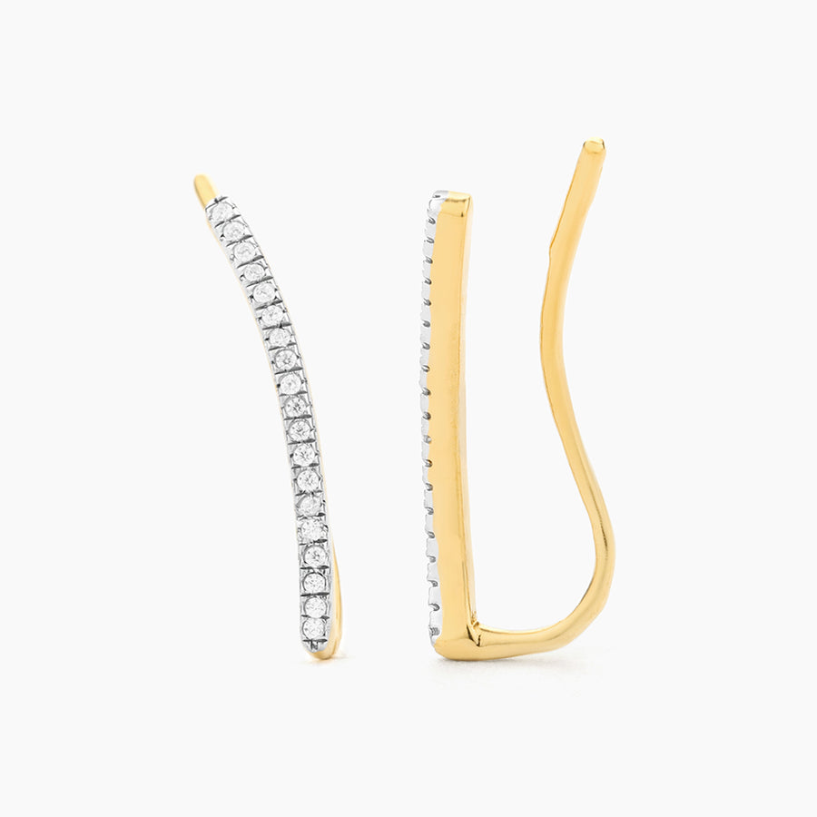 Curved Bars Ear Climber Earrings