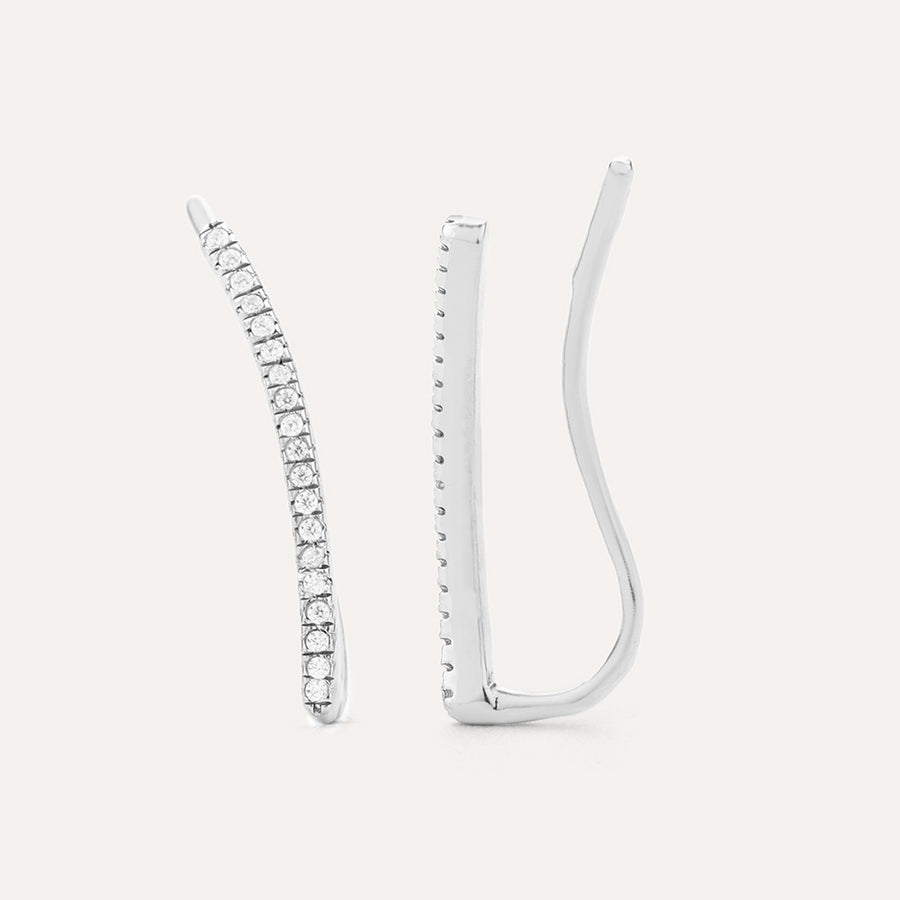 Curved Bars Ear Climber Earrings