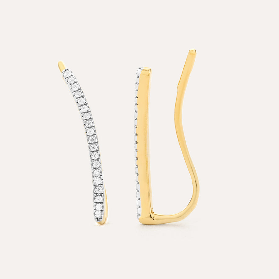 Curved Bars Ear Climber Earrings