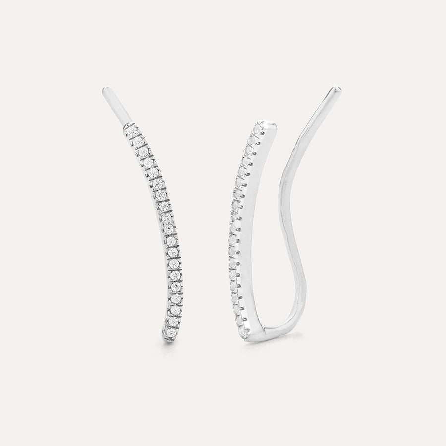 Curved Bars Ear Climber Earrings