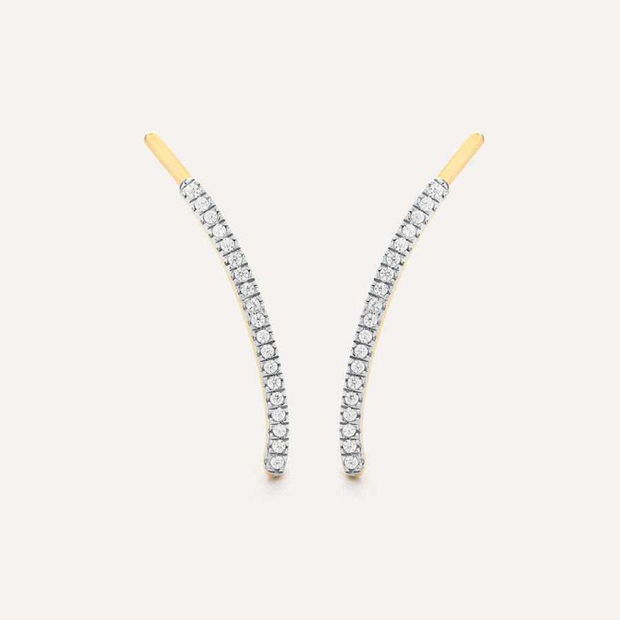 Curved Bars Ear Climber Earrings