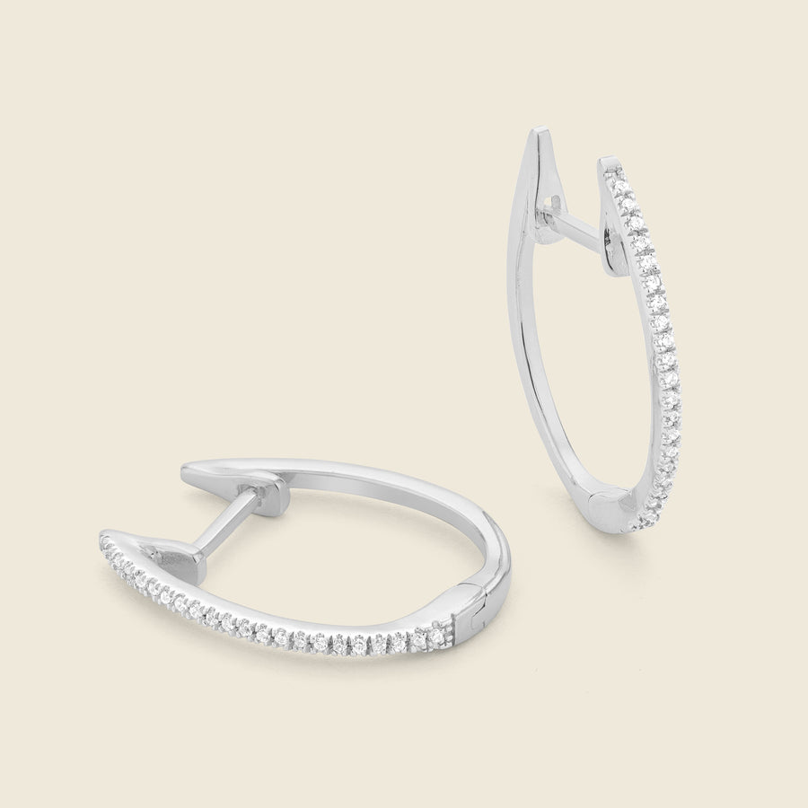 Classic Diamond Hoop Earrings