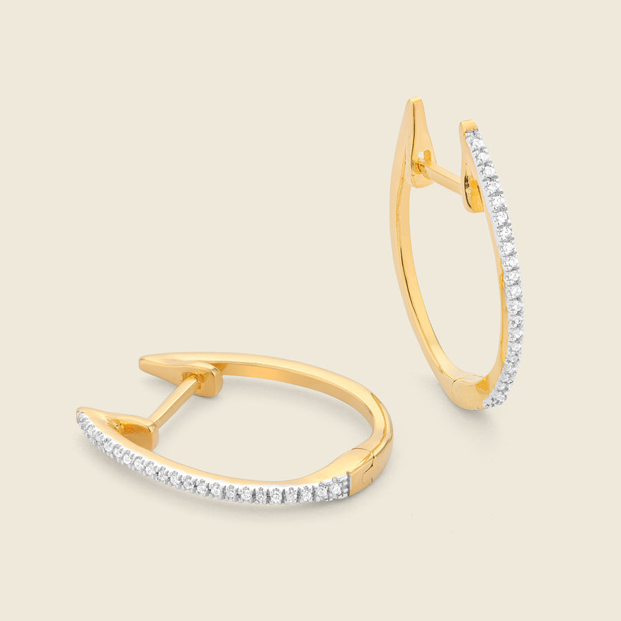 Classic Diamond Hoop Earrings