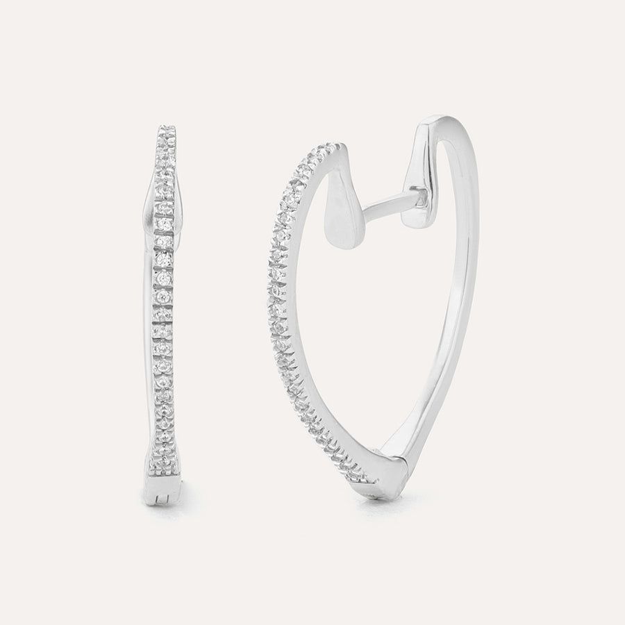 Silver Linings Heart Hoop Earrings