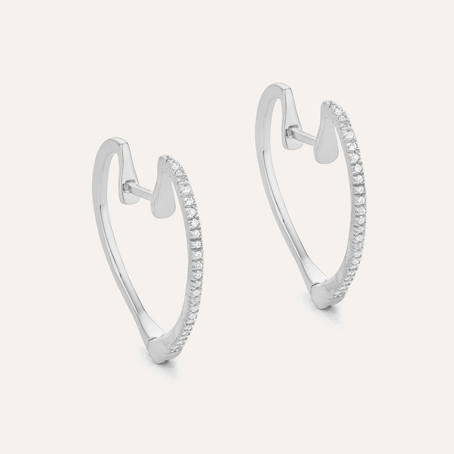 Silver Linings Heart Hoop Earrings