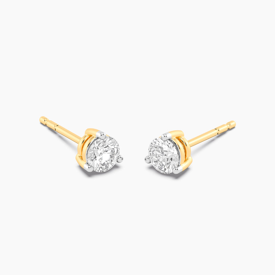 Lab-Grown 0.5 Ct Three Prong Stud Earrings