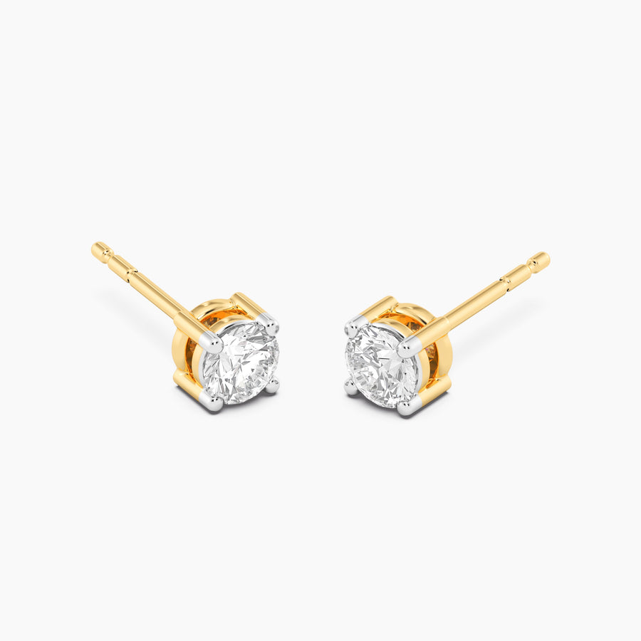 Lab-Grown 0.5 Ct Four Prong Stud Earrings