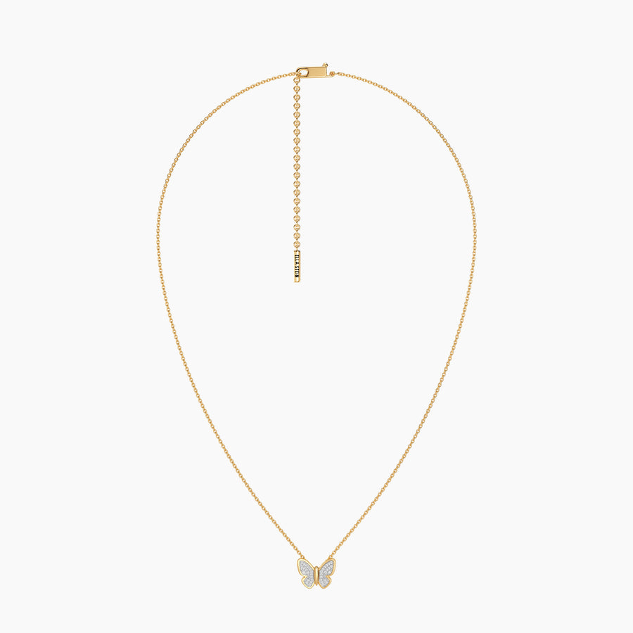 Lab-Grown Classic Butterfly Pendant Necklace