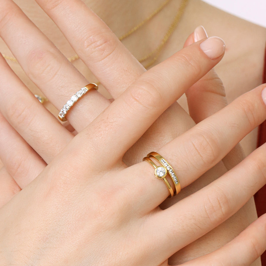 Lab-Grown 0.18 Ct Stackable Symmetry Ring