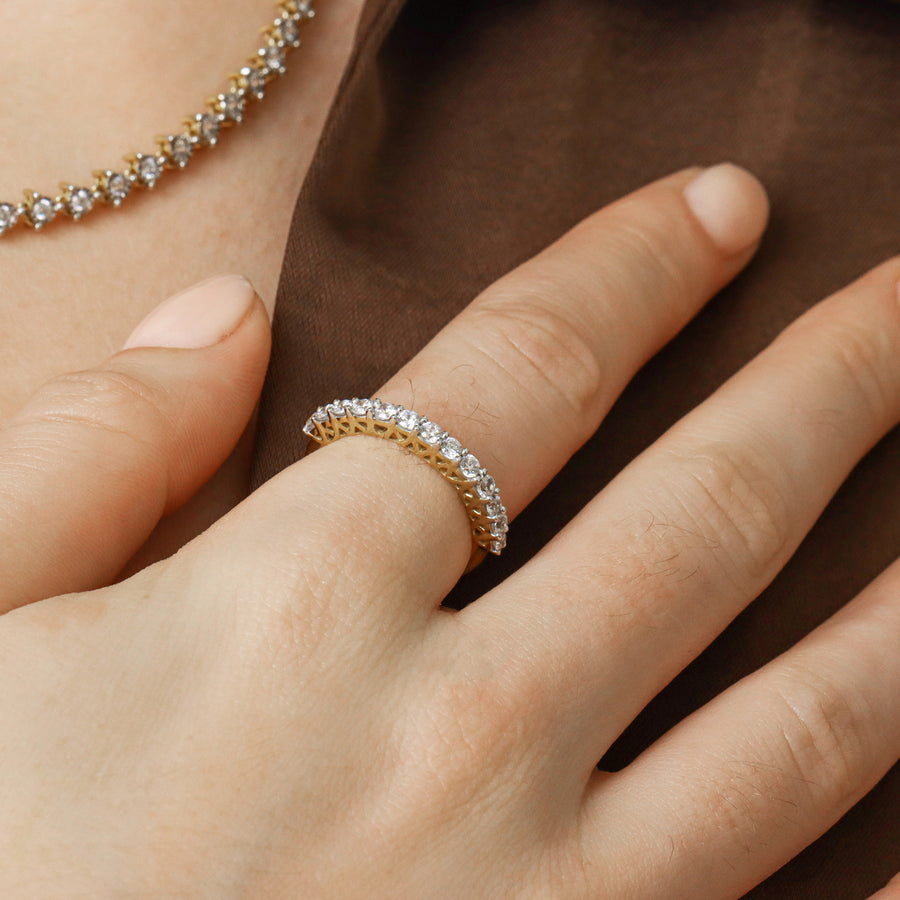 Lab-Grown  Golden Eternity Band Ring