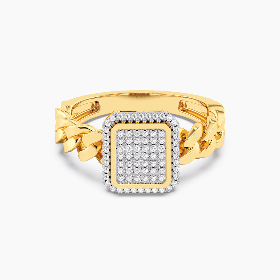 Lab-Grown Balance Curb Statement Ring