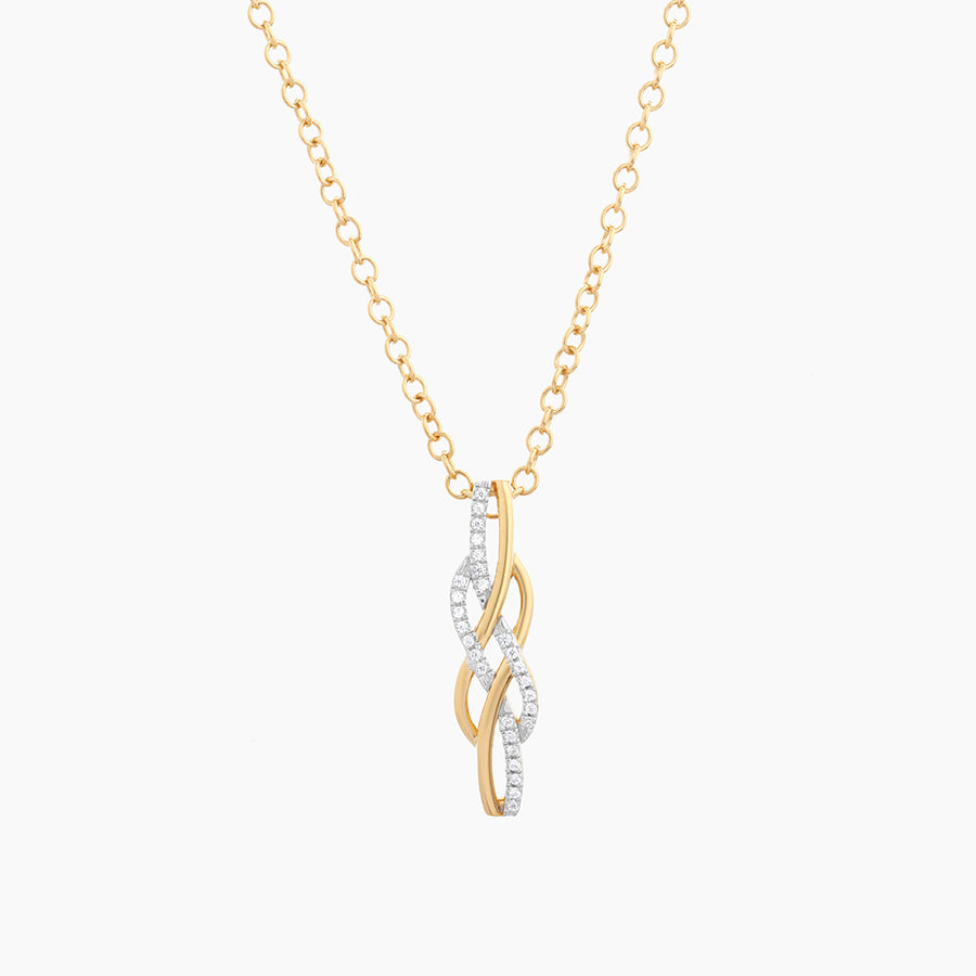 Diamonds and Gold Intertwined Pendant Necklace