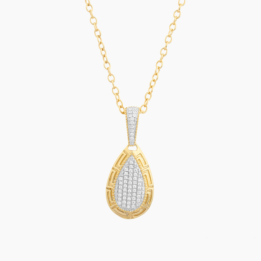 Gold Rim Raindrop Pendant Necklace