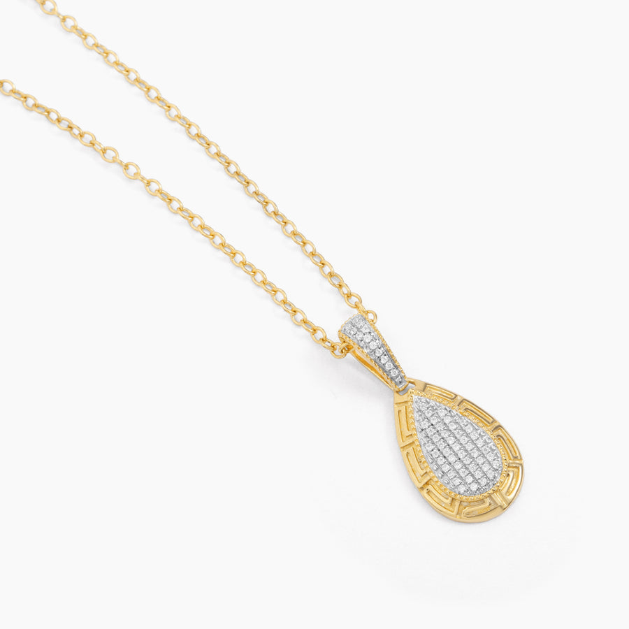 Gold Rim Raindrop Pendant Necklace