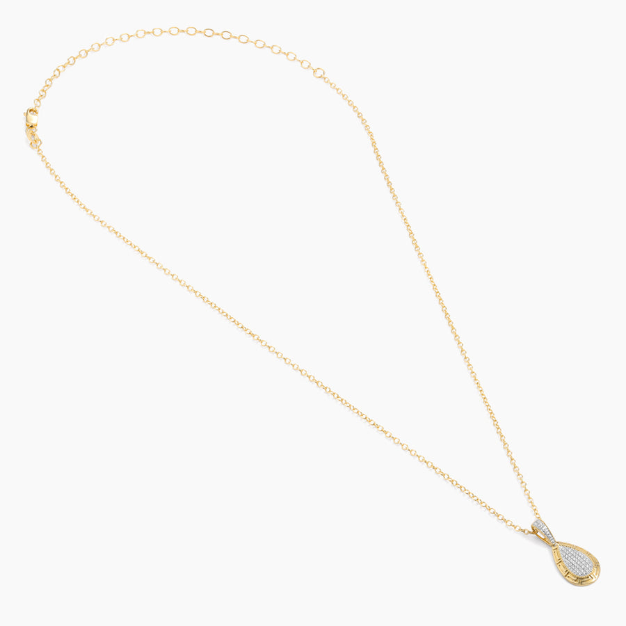 Gold Rim Raindrop Pendant Necklace