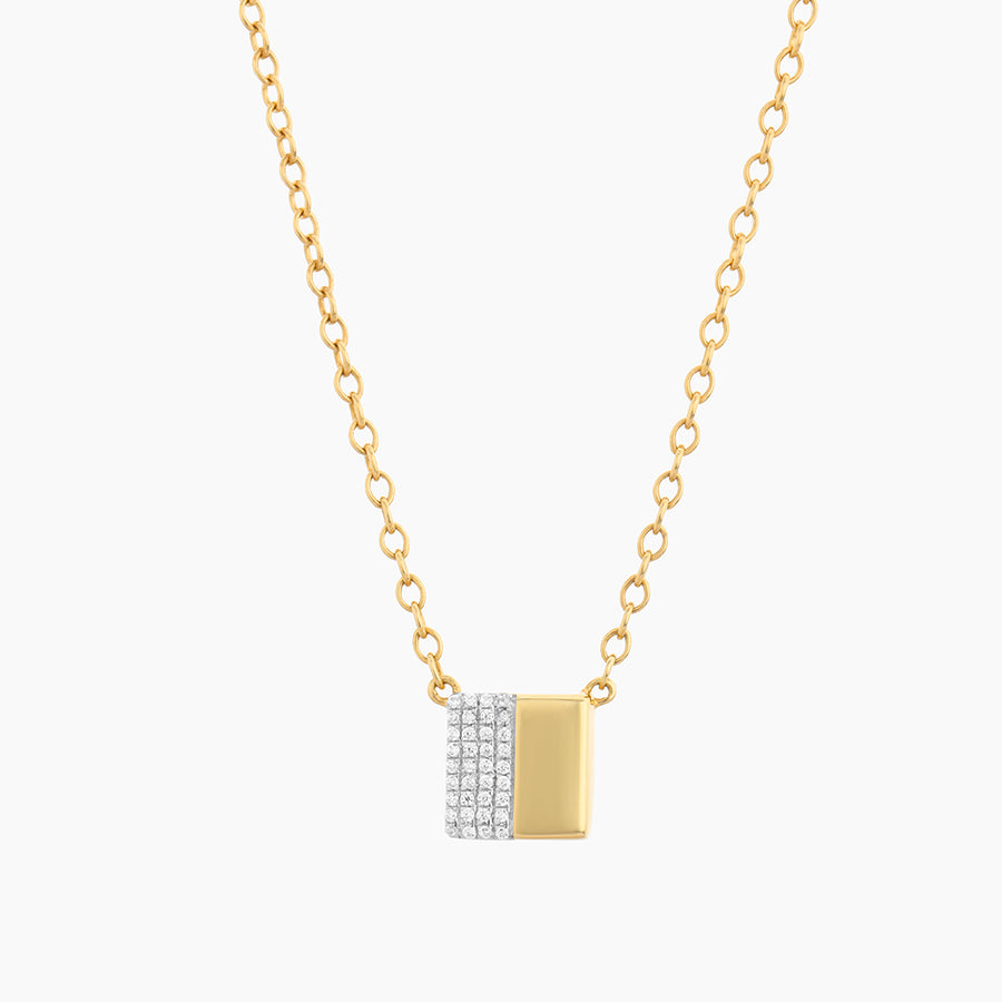 Half 'n' Half Block Pendant Necklace