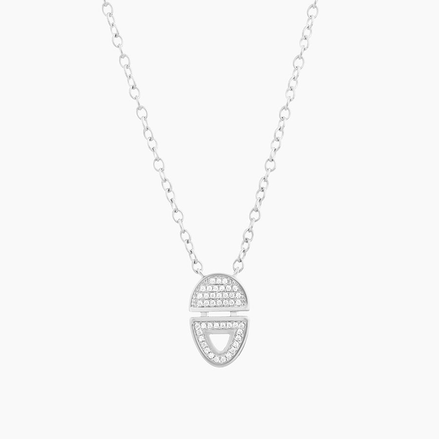 Half-Full Oval Pendant Necklace