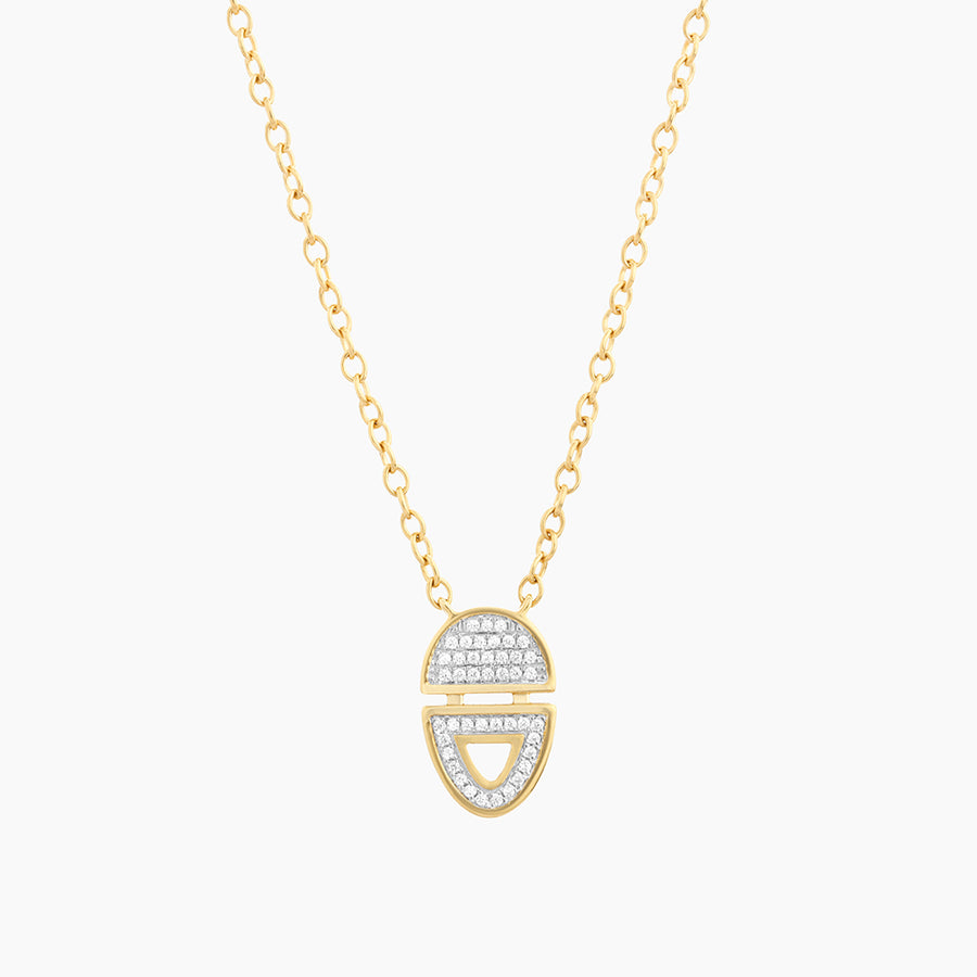 Half-Full Oval Pendant Necklace