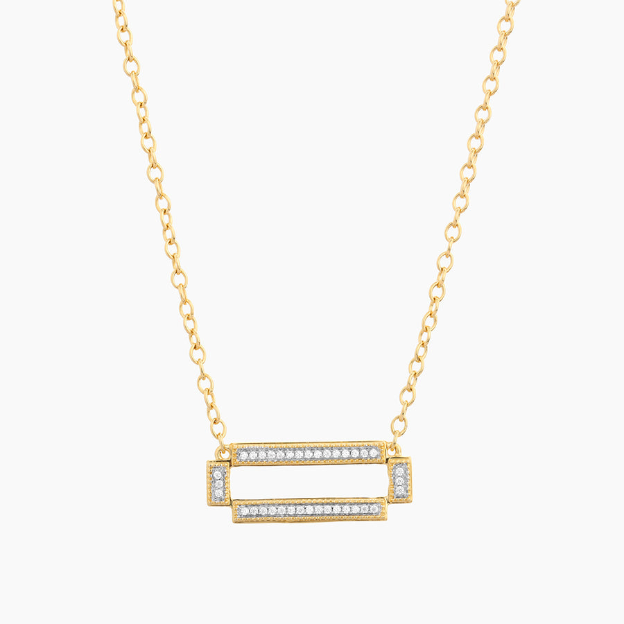 Four Bar Rectangle Pendant Necklace