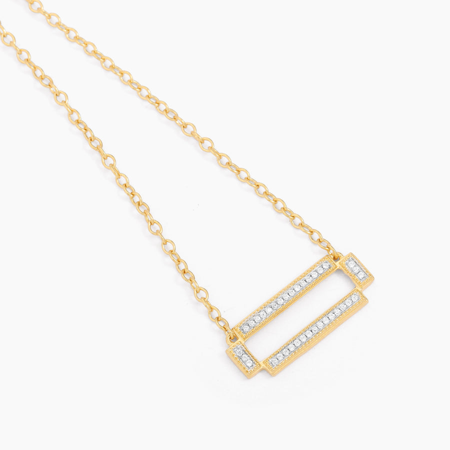 Four Bar Rectangle Pendant Necklace