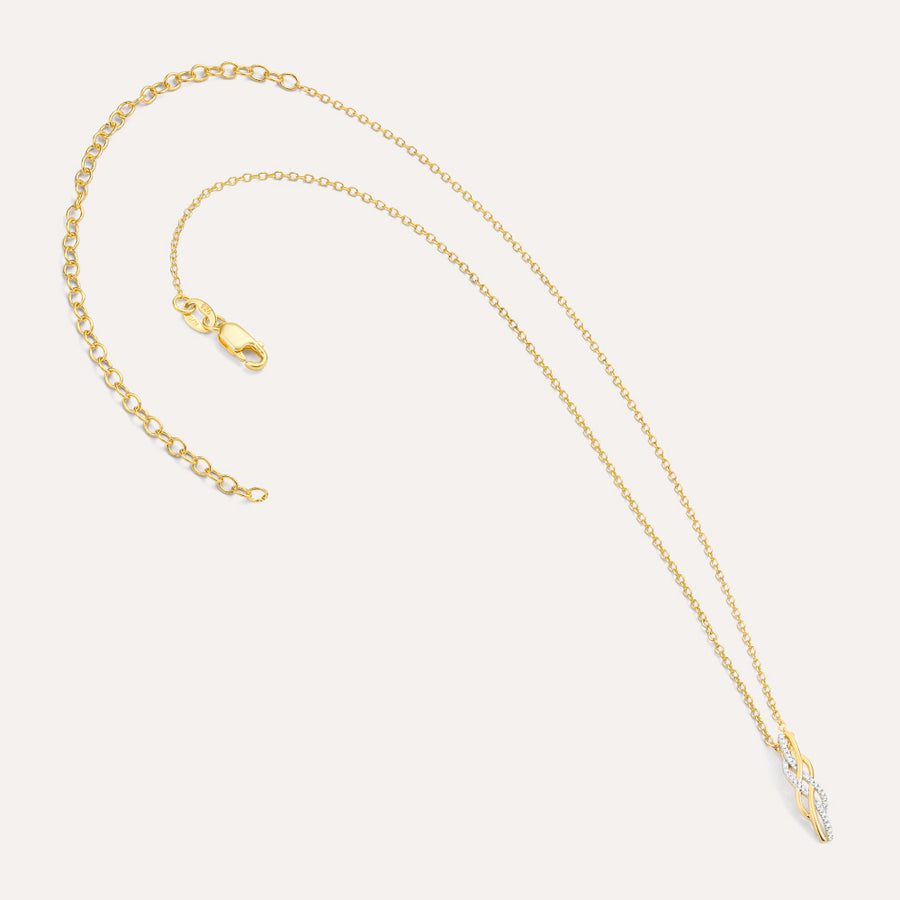 Diamonds and Gold Intertwined Pendant Necklace