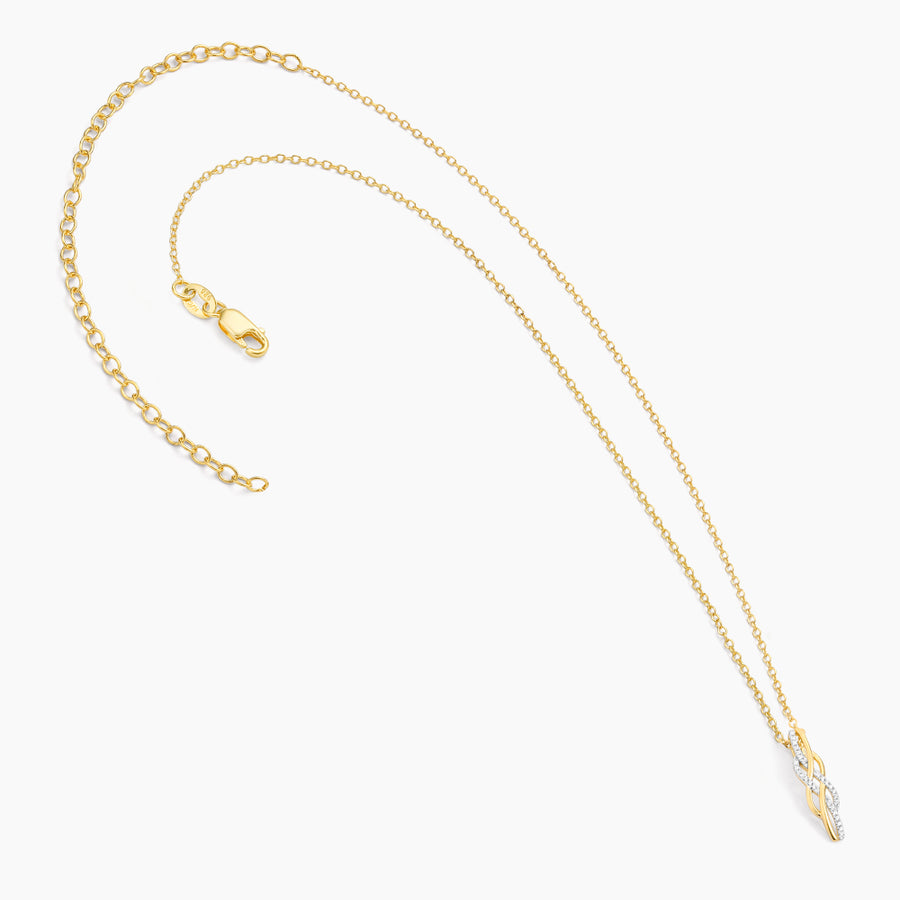 Diamonds and Gold Intertwined Pendant Necklace