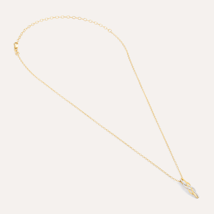 Diamonds and Gold Intertwined Pendant Necklace