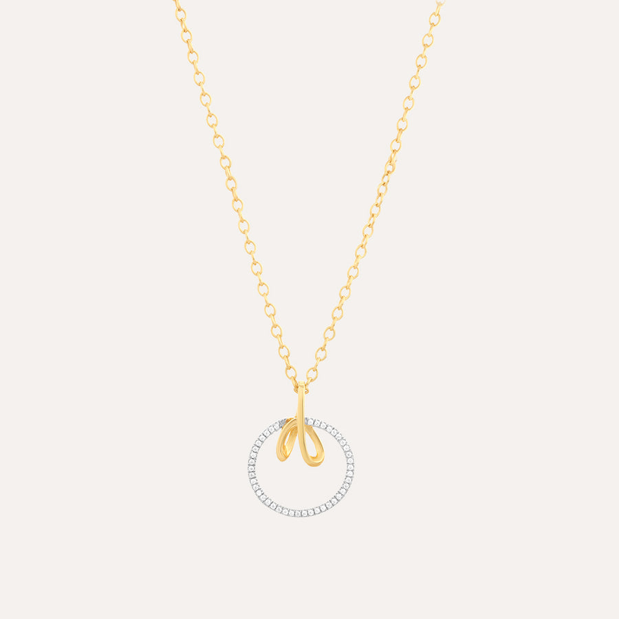 Ribbon in a Circle Pendant Necklace