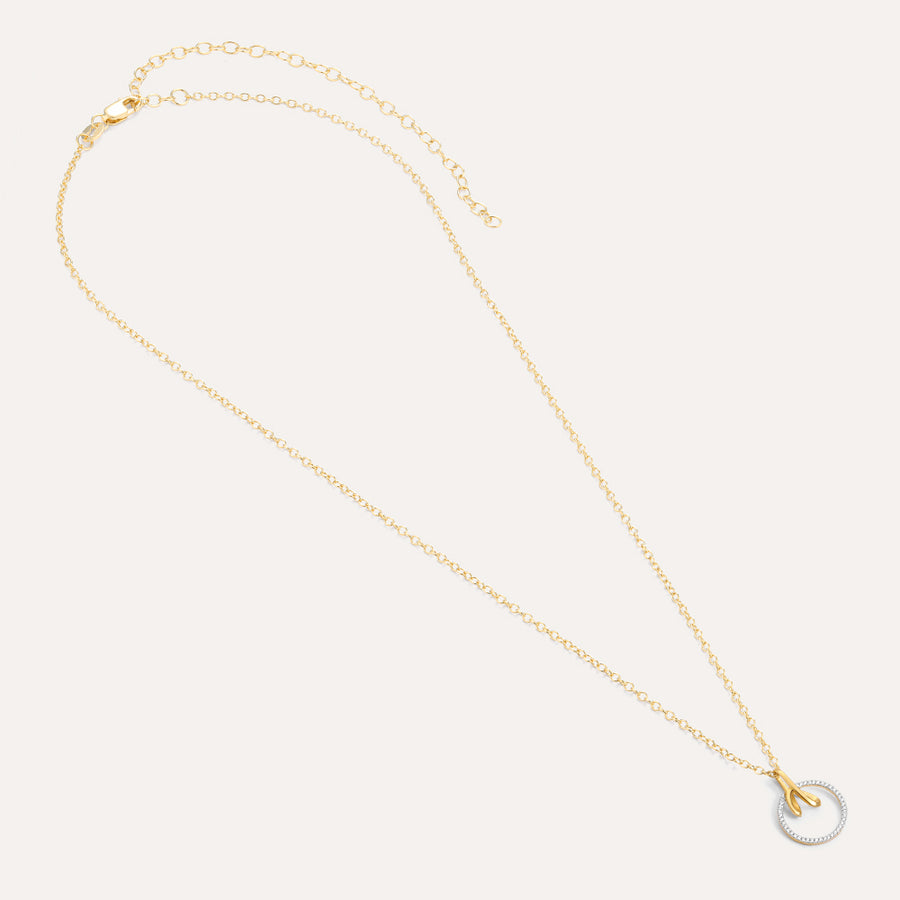 Ribbon in a Circle Pendant Necklace