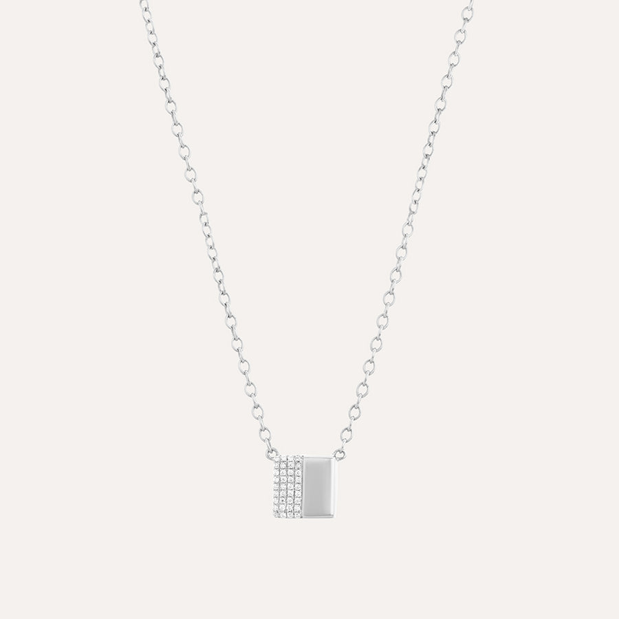 Half 'n' Half Block Pendant Necklace