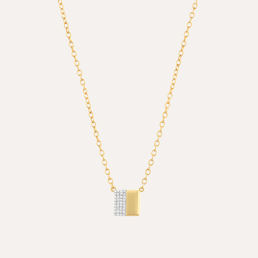 Half 'n' Half Block Pendant Necklace