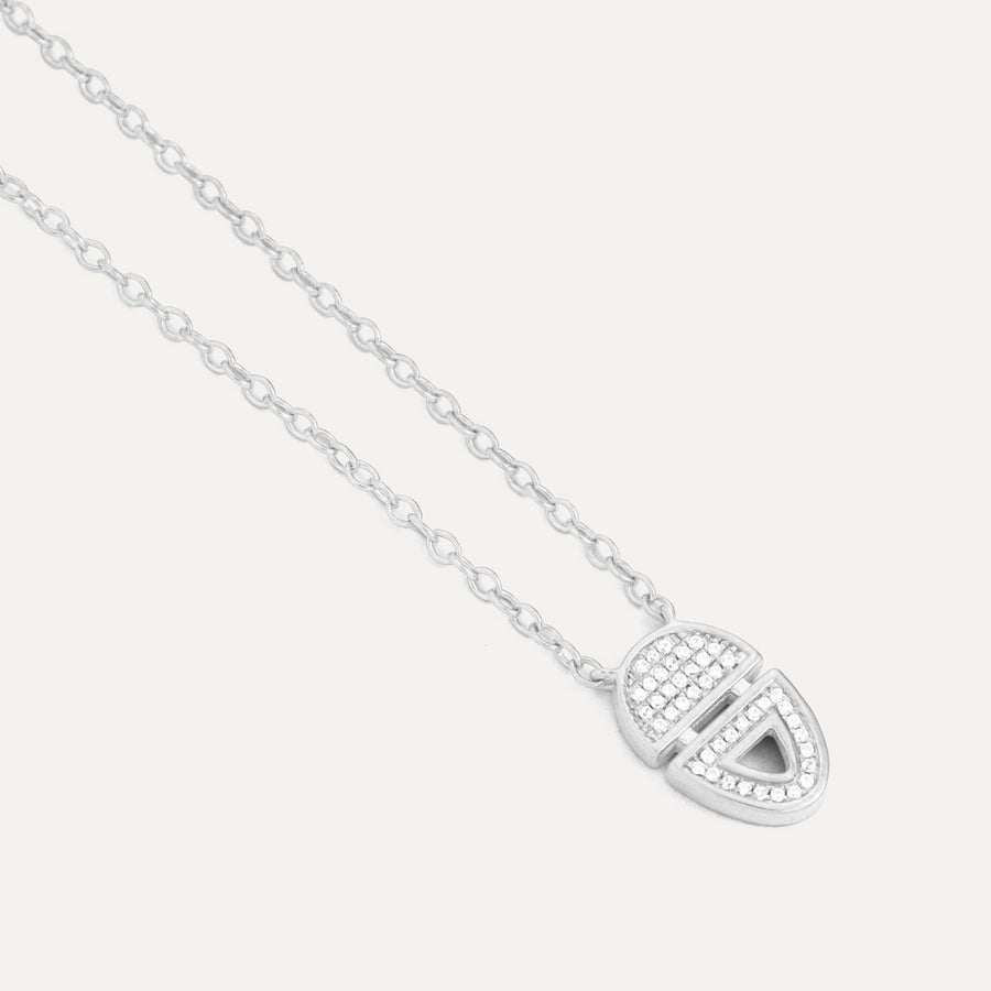 Half-Full Oval Pendant Necklace