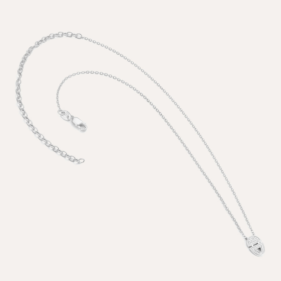 Half-Full Oval Pendant Necklace