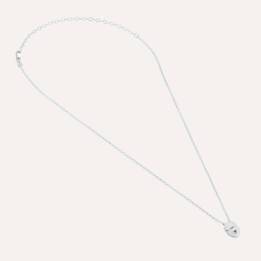 Half-Full Oval Pendant Necklace